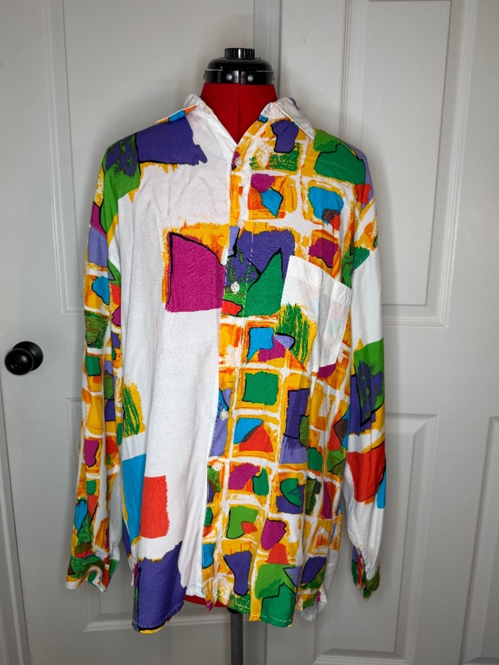 Victor Van Liemt Ibiza Long Sleeve Button Up Collared Cotton Blend Shirt Mens L